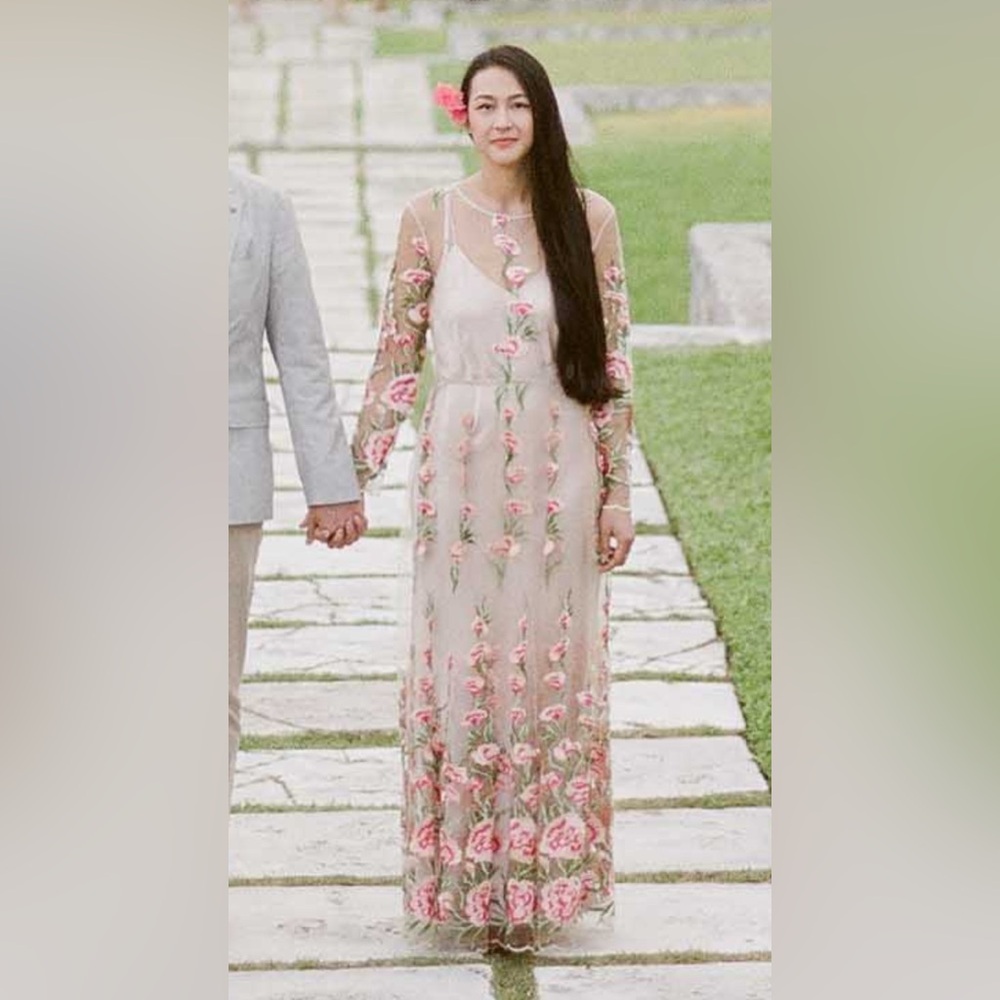 Romantic embroidered floral dress